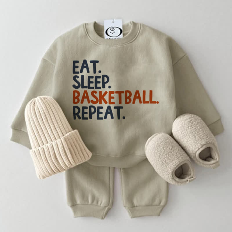 EAT SLEEP BASKETBALL REPEAT Baby Set