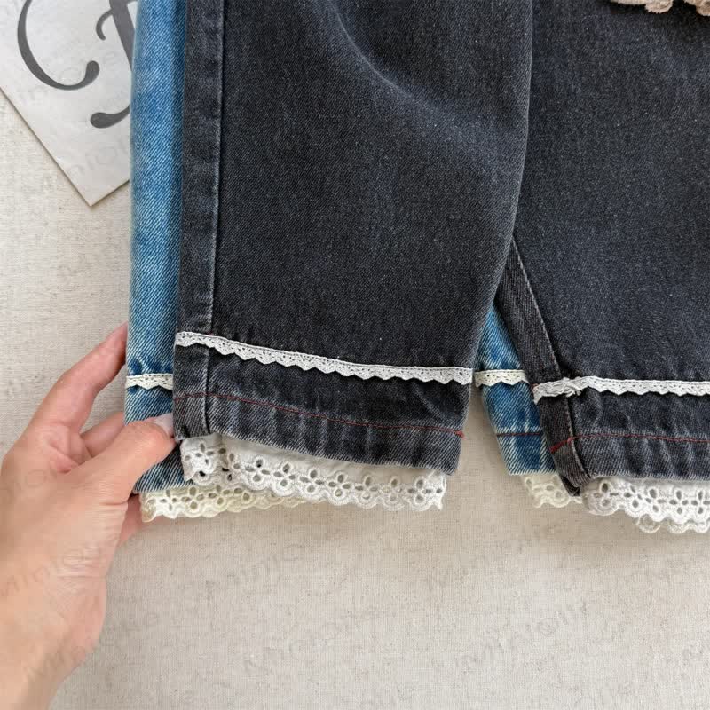 Toddler Girl Lace Denim Pants