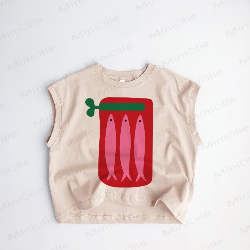 Baby Toddler Sardines Khaki Tank Top