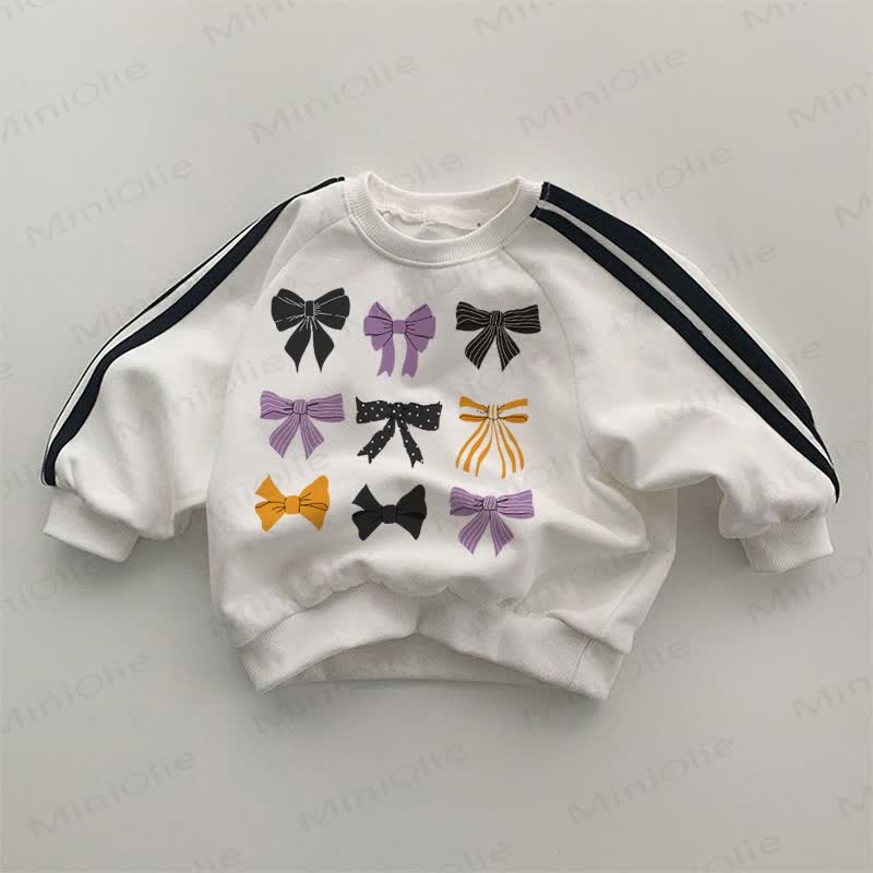Baby Nine Bows White Sweatshirt