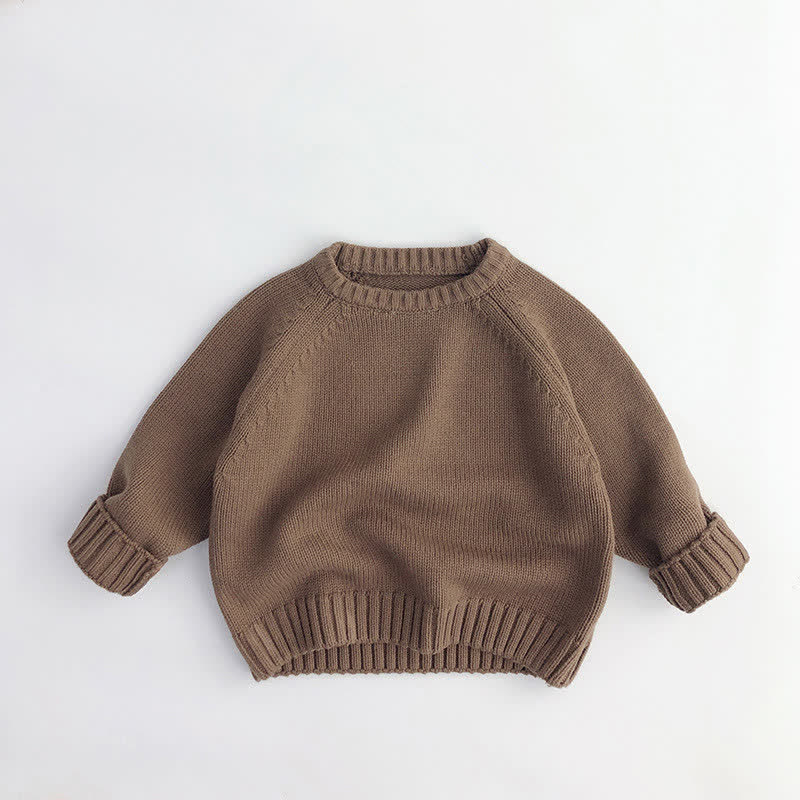 Toddler Solid Color Loose Relax Sweater