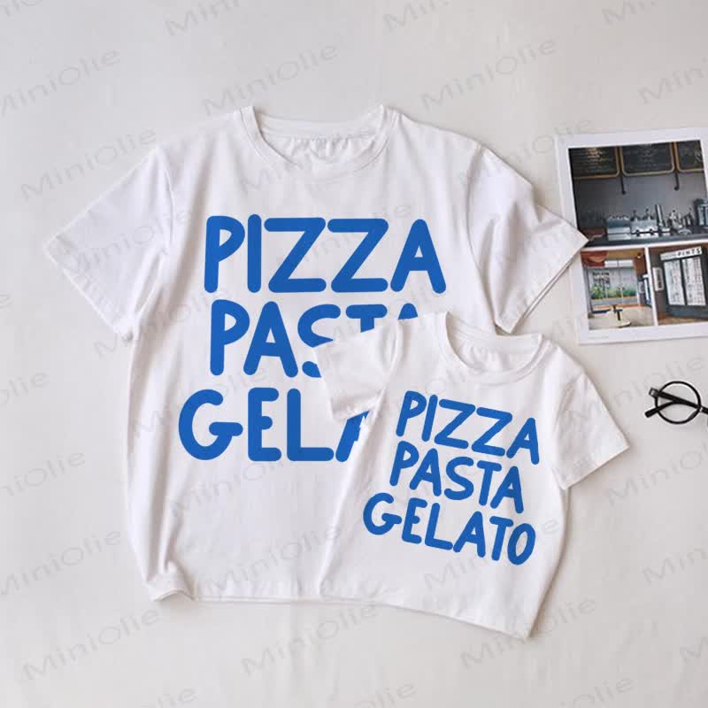 PIZZA PASTA GELATO Family Matching T-Shirt