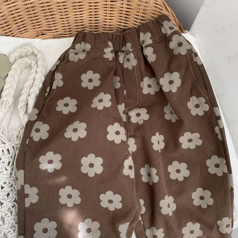 Baby Toddler Girl Flower Coffee Pants