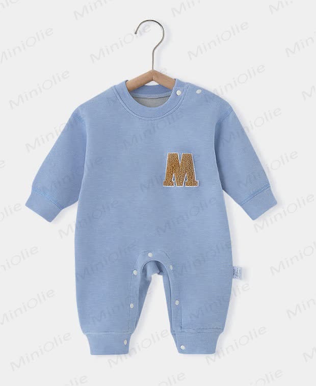 Letter M Baby Fleece Lined Romper