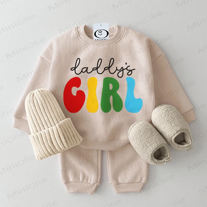 DADDY'S GIRL Baby Slogan 2-Piece Beige Set
