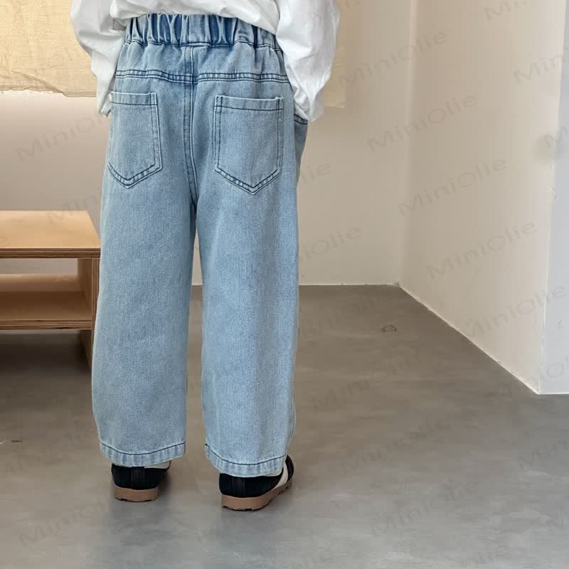 Baby Toddler Animal Plant Embroidered Denim Pants