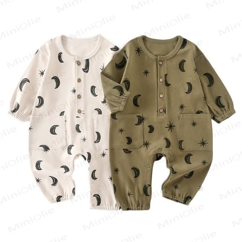 Baby Moon Dots Pajamas Romper