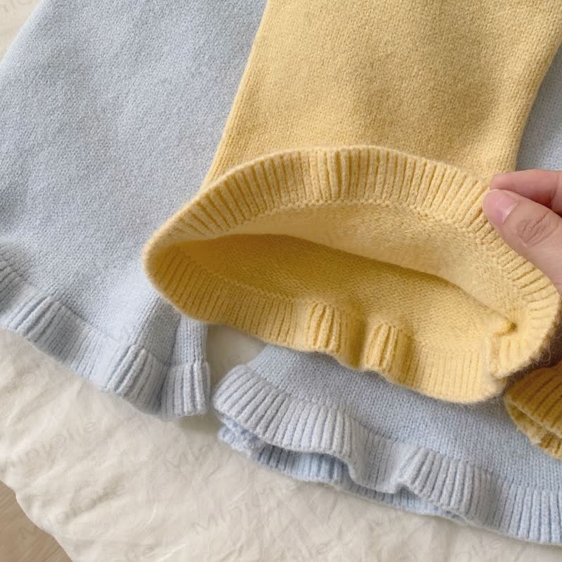 Baby Girl Lace Knitted Plaid 2-piece Set