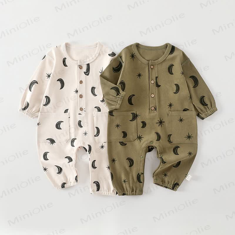 Baby Moon Dots Pajamas Romper