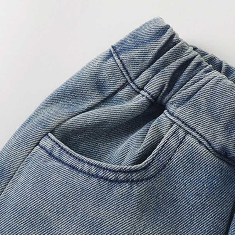 Baby Toddler Puppy Embroidered Denim Pants