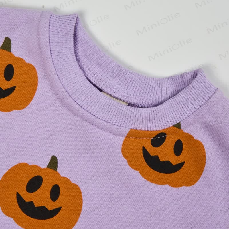 Baby Toddler Halloween Pumpkin Purple 2-piece Set