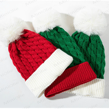 Baby Plush Twist Christmas Knitted Beanie