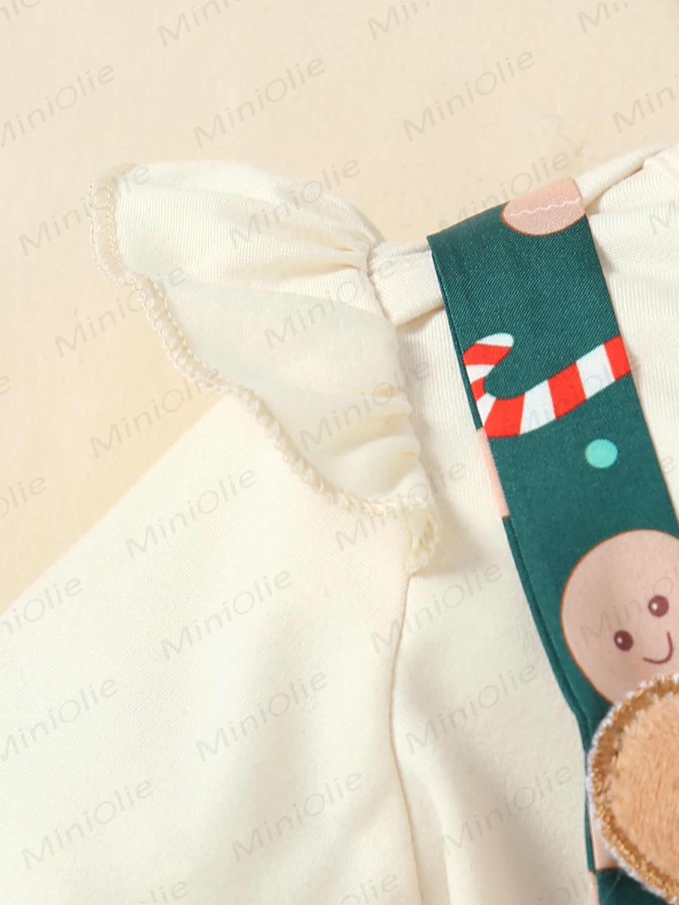 Baby Girl Gingerbread Man Green Dress With A Headband