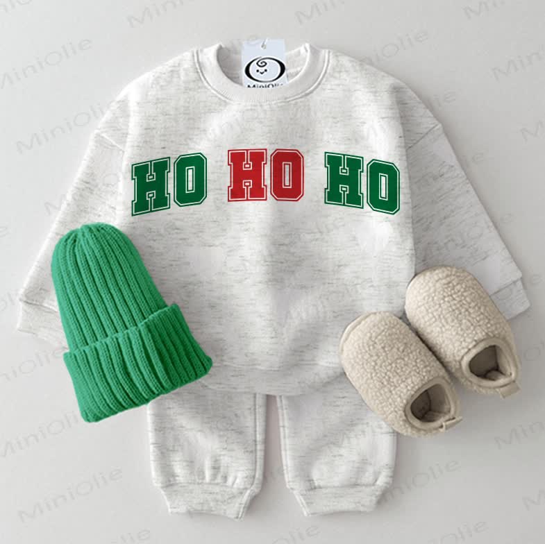 HO HO HO Baby 2-piece Light Grey Set
