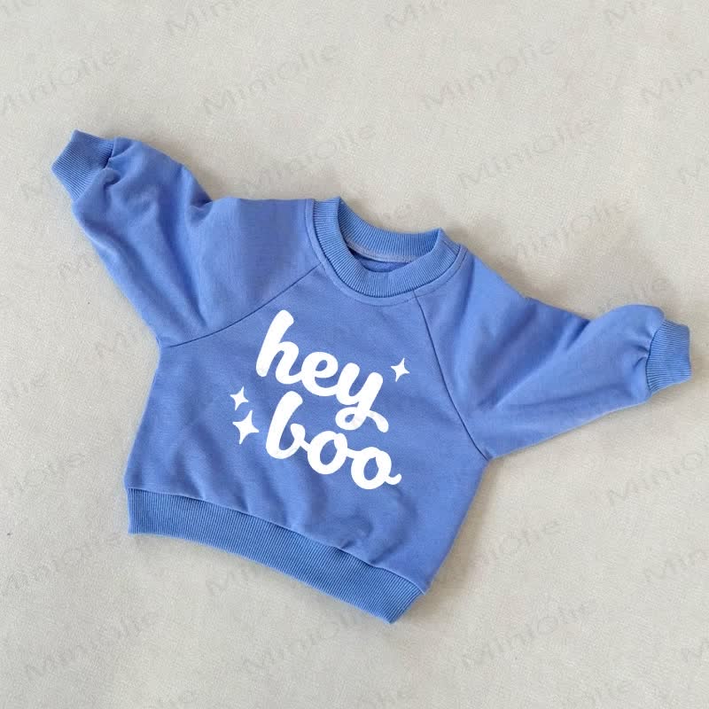 HEY BOO Baby Toddler Blue Sweatshirt
