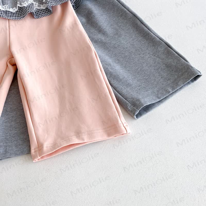 Baby Girl Plaid Pocket Bow 2-piece Set