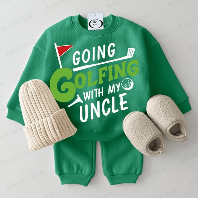 GOING GOLFING WITH MY UNCLE Baby 2-piece Green Set