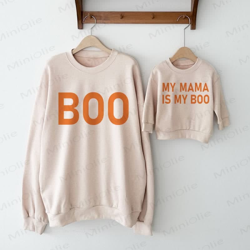 BOO/MY MAMA IS MY BOO Beige Family Sweatshirt