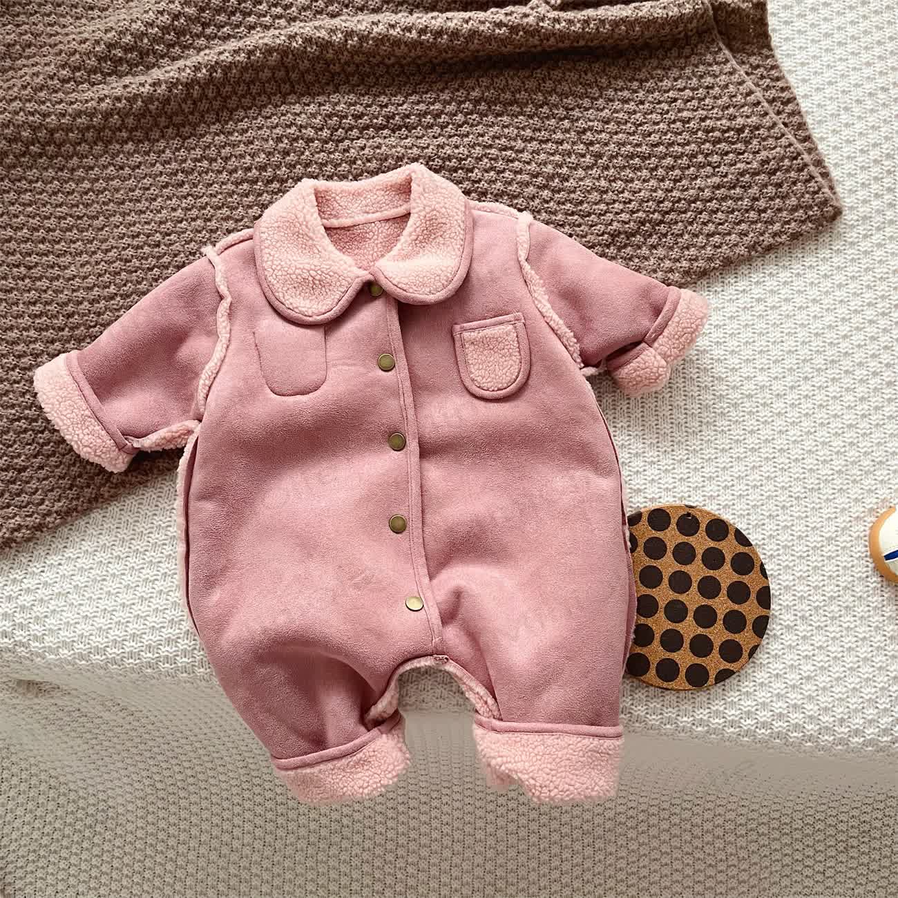 Baby Polo Reversible Fleece Romper