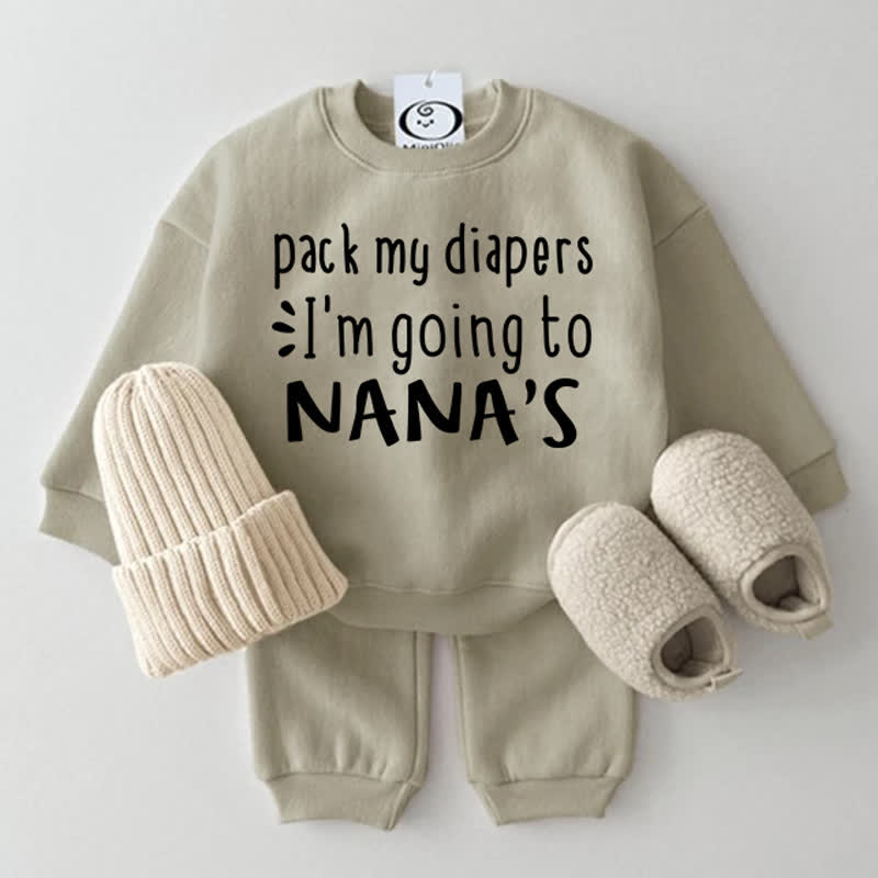 PACK MY DIAPERS I'M GOING TO NANA'S Baby 2-Piece Set