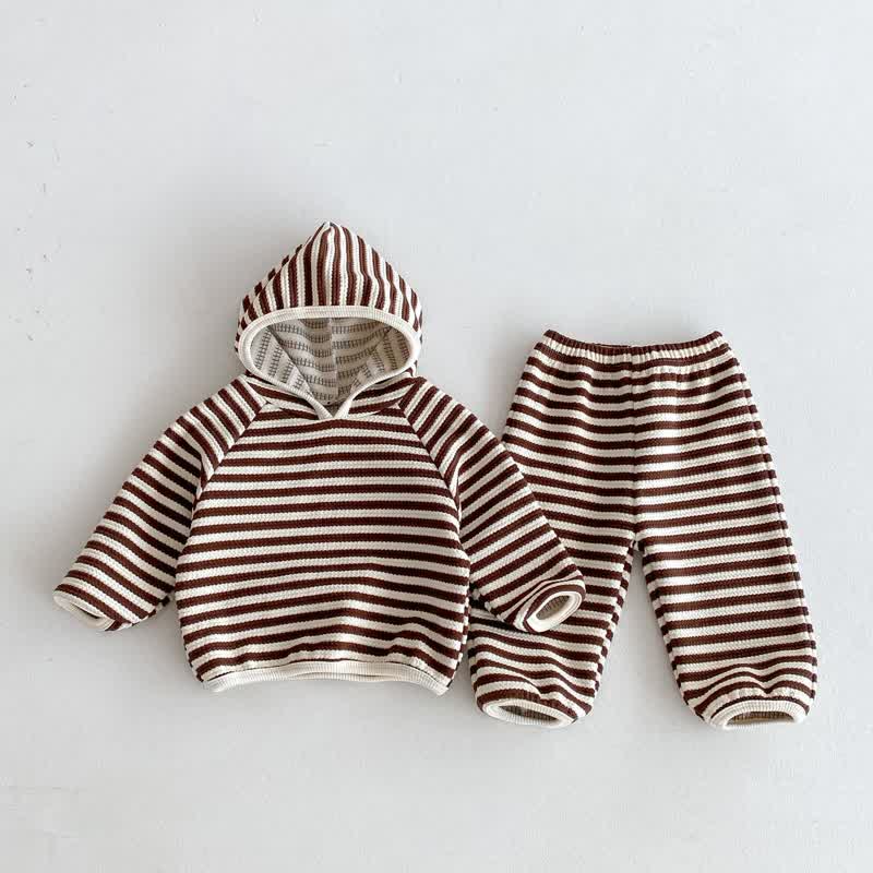 Baby 2-Piece Hooded Striped Sweatsuit Set