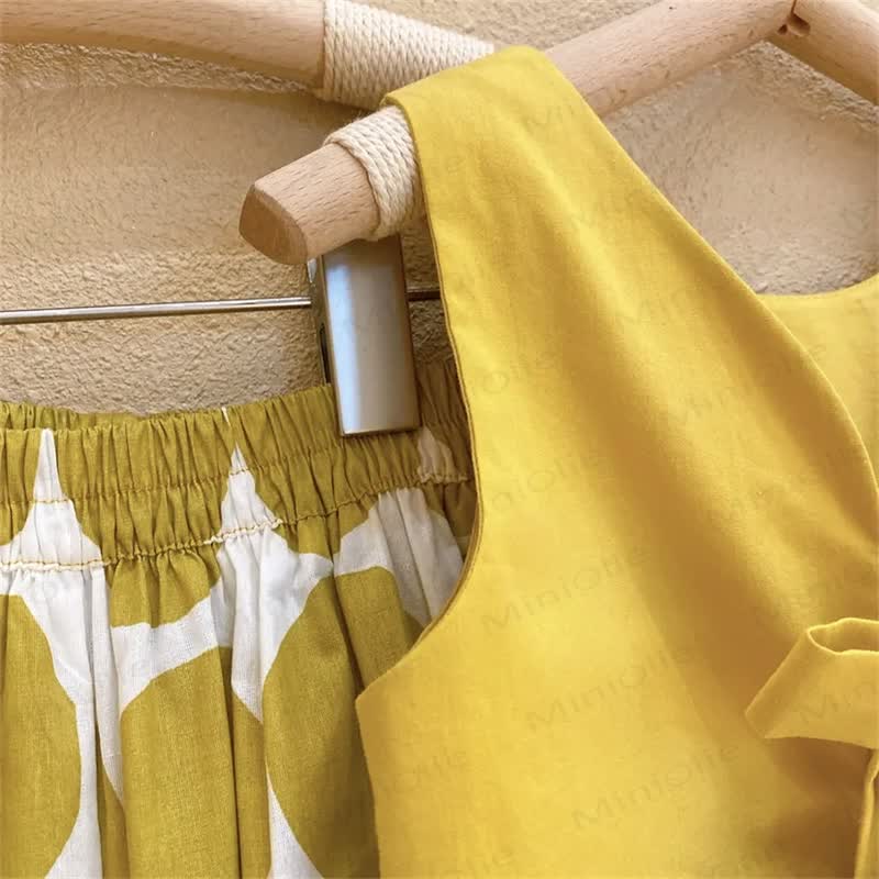 Toddler 2-Piece Yellow Dots Set with Hat