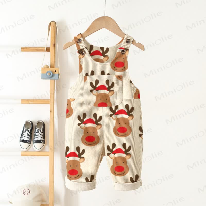 Baby Toddler Reindeer Corduroy Overalls