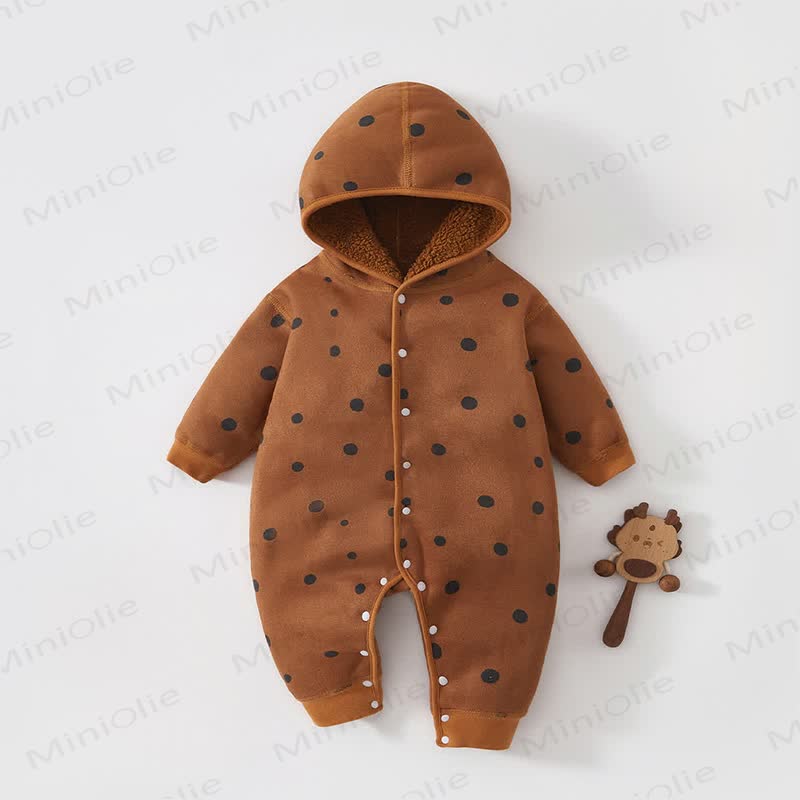 Baby Fleece Lined Hooded Romper