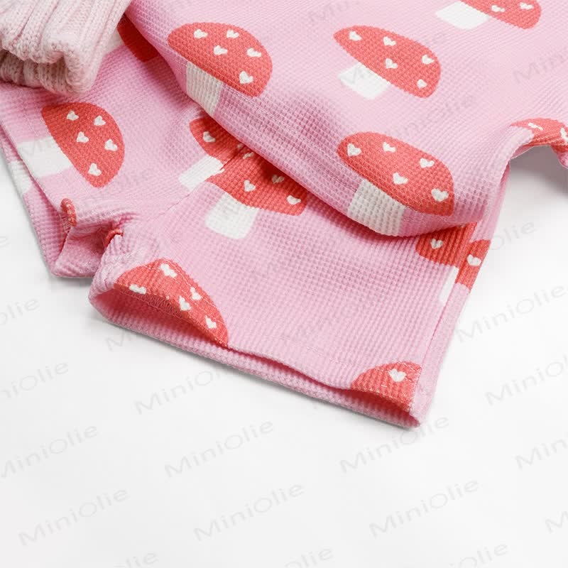 Baby Mushroom Pink Waffle 2-piece Set