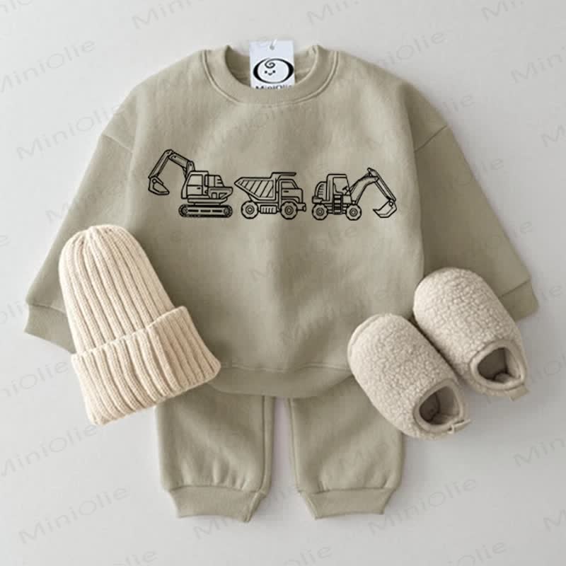 Baby Excavator 2-piece Grey Green Set
