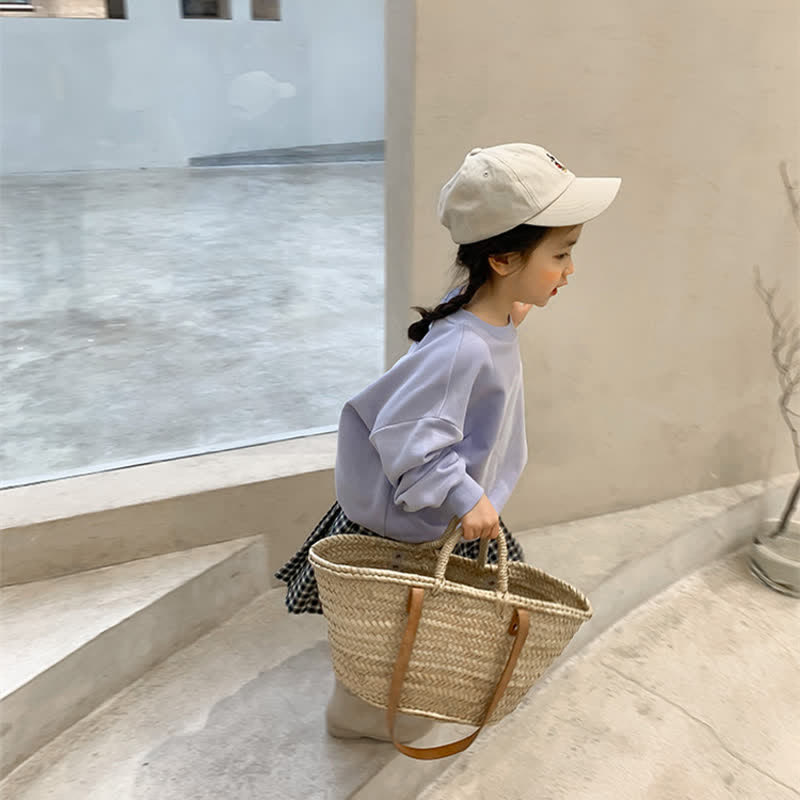 Toddler Solid Color Loose Simple Sweatshirt