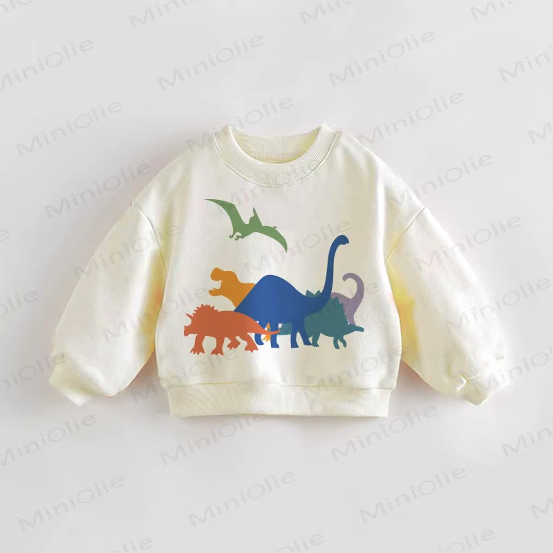 Baby Toddler Dinosaur Cream Sweatshirt