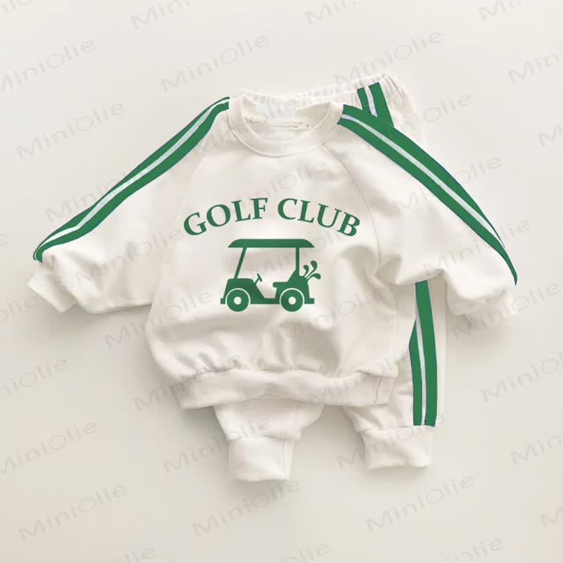 GOLF CLUB Baby Toddler Green Striped 2-piece Set