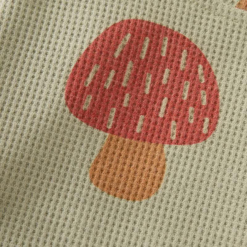 Baby Toddler Mushrooms Green Waffle 2-piece Set