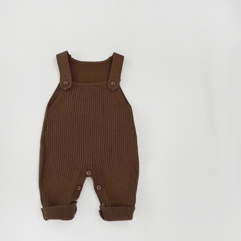 Baby Solid Color Knitted Overalls