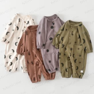 Baby Moon Dots Pajamas Romper
