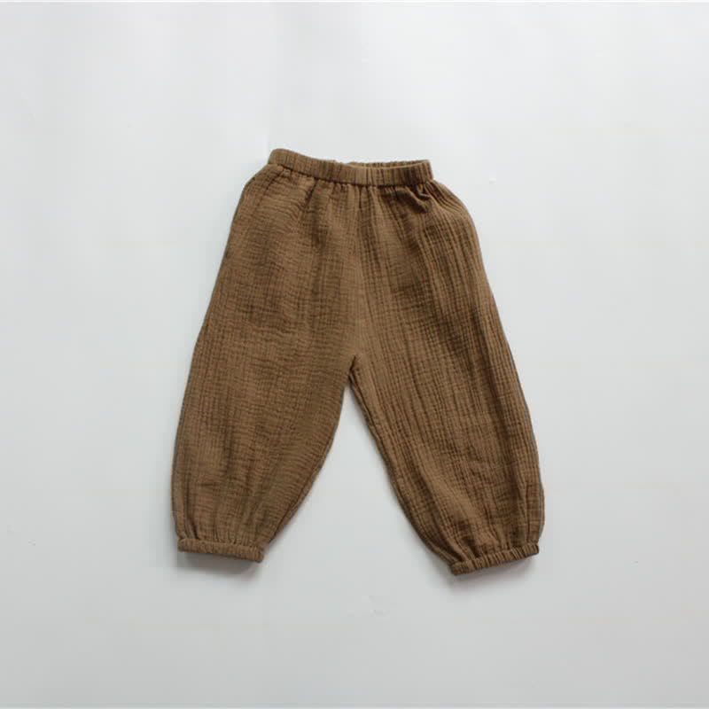 Toddler Retro Solid Color Linen Pants