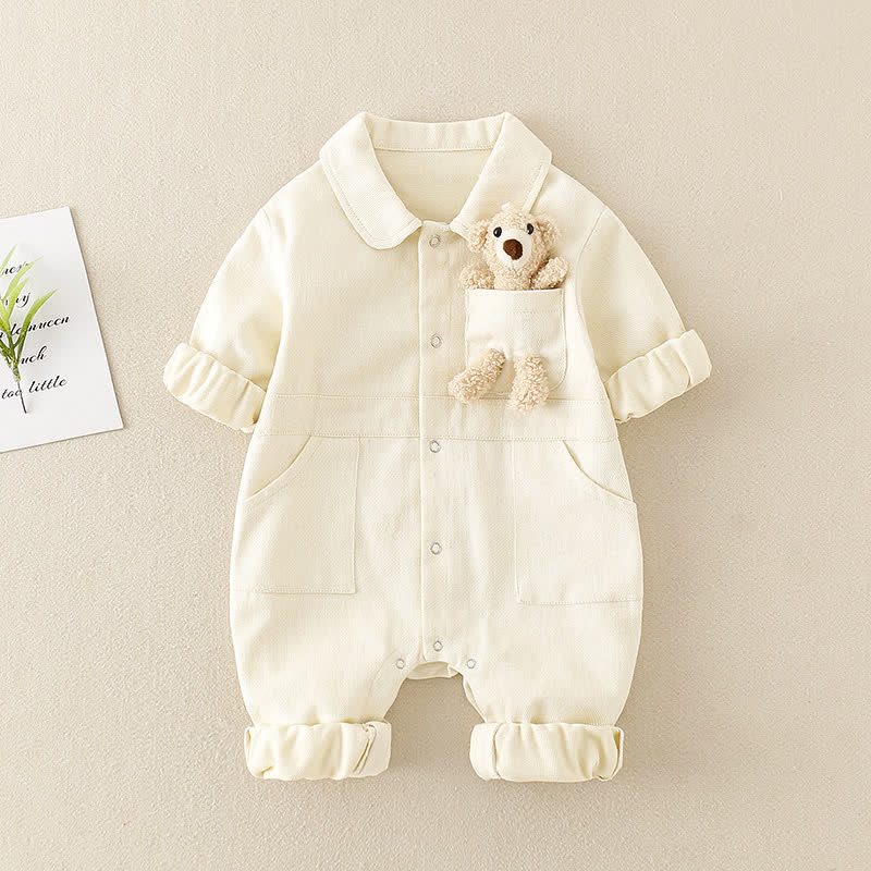 Baby Lovely Bear Polo Collar Romper