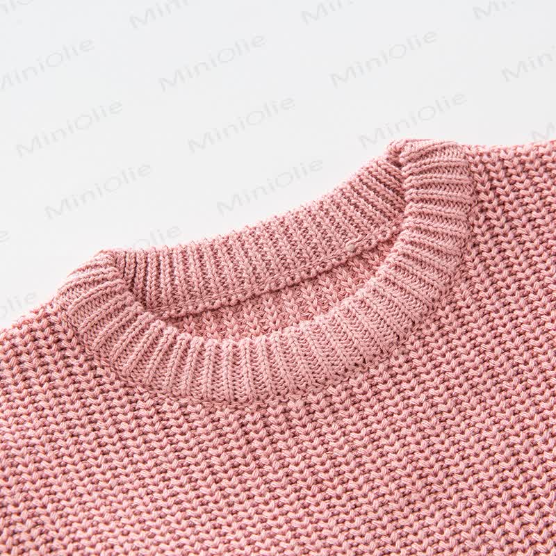 Baby Knitted Solid Color Simple Sweater