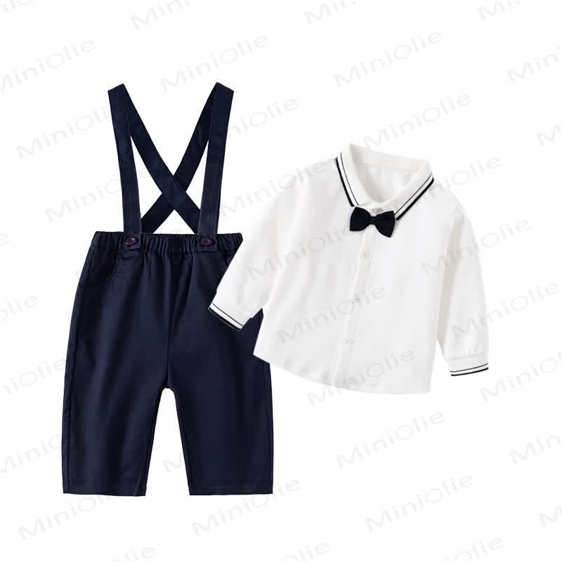 Baby Toddler Suspender Pants and Shirt Set