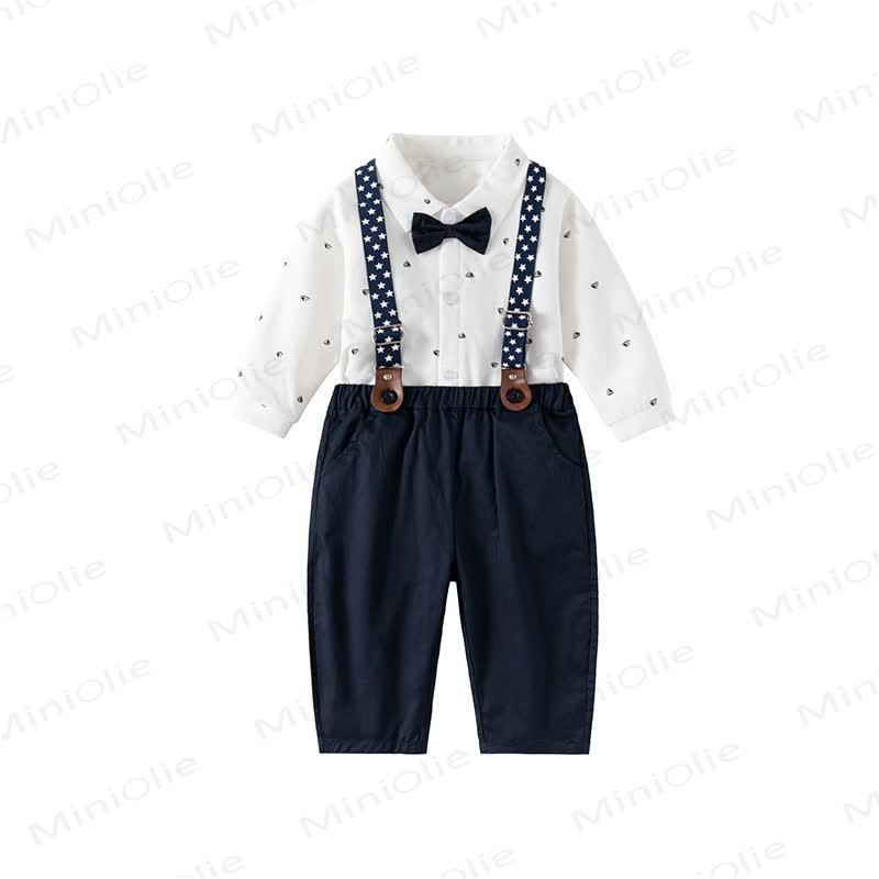 Baby Toddler Suspender Pants and Shirt Set