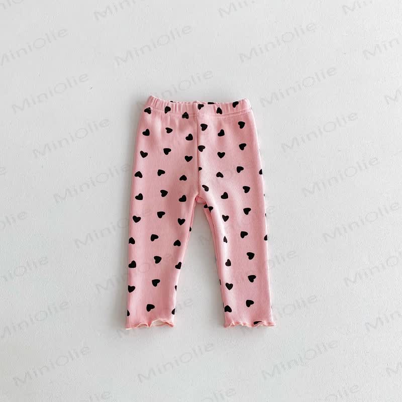 Baby Toddler Girl Heart Fleece Lined Leggings