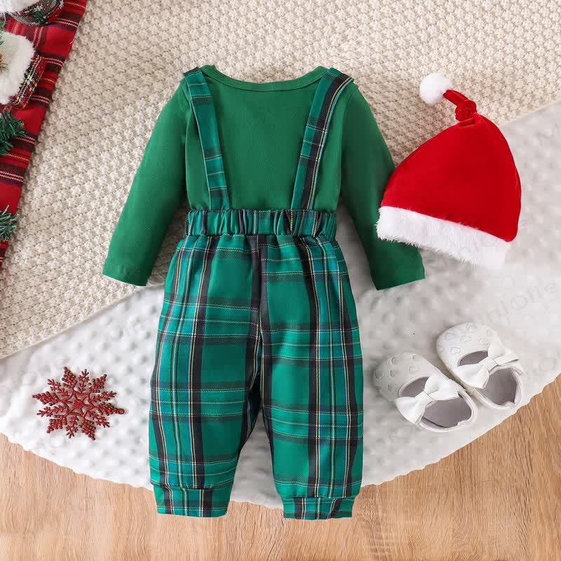 MY 1ST CHRISTMAS Baby Plaid 2-Piece Set with Hat