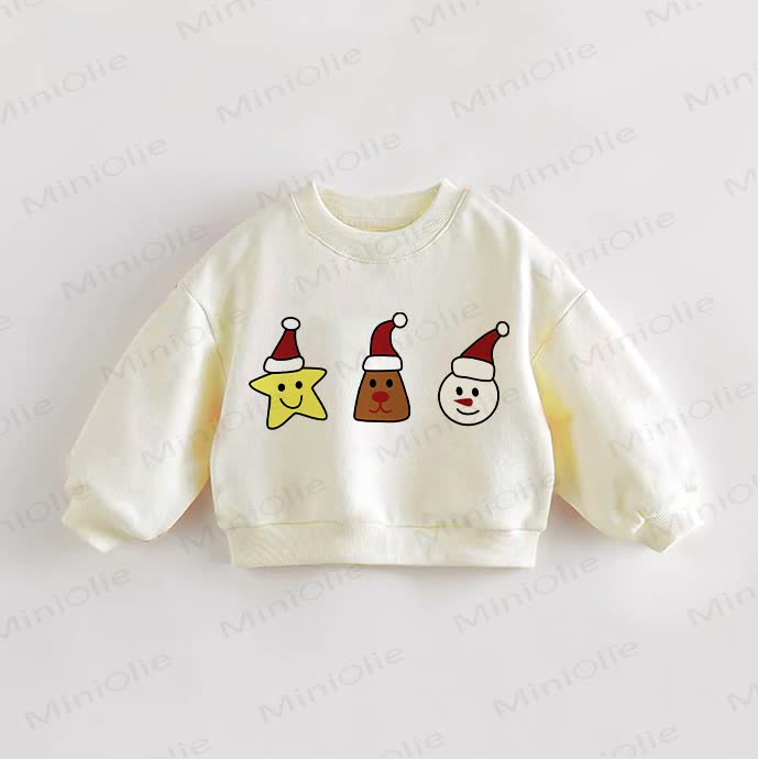 Baby Toddler Christmas Star&Elk&Snowman Sweatshirt