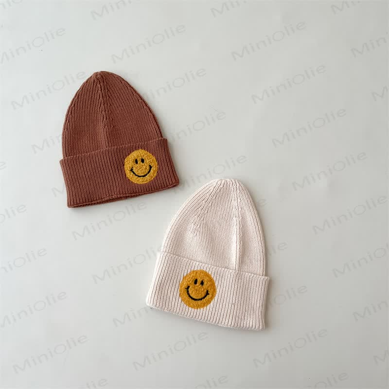 Baby Embroidered Smile Face Beanie