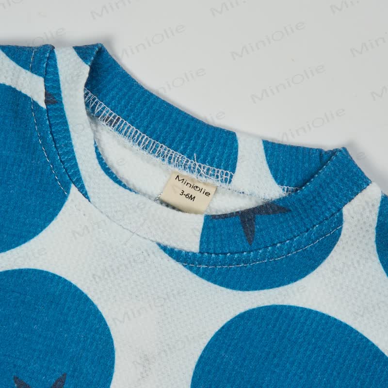 Baby Toddler Blueberry Beige Waffle 2-piece Set