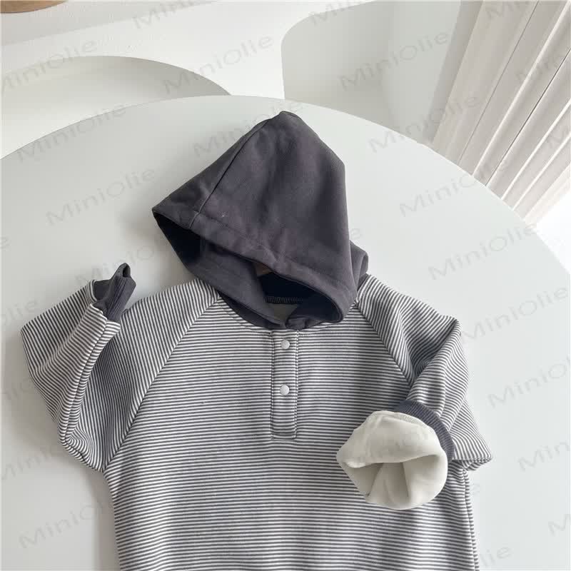 Baby Striped Hooded Soft Romper