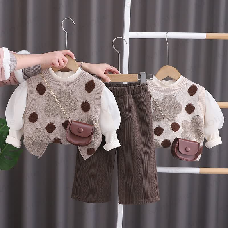 Baby Toddler Girl Dot Flower 3-piece Set