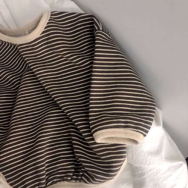 Kid Boy Striped Crew-neck Long Sleeve Top