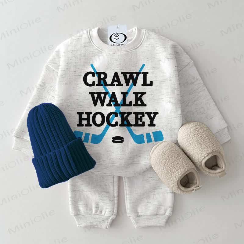 CRAWL WALK HOCKEY Baby 2-piece Light Grey Set